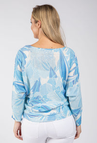 Leaf Print Knit Jumper