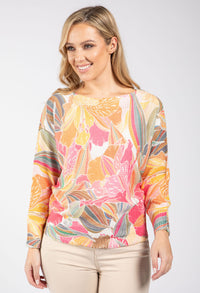 Leaf Print Knit Jumper