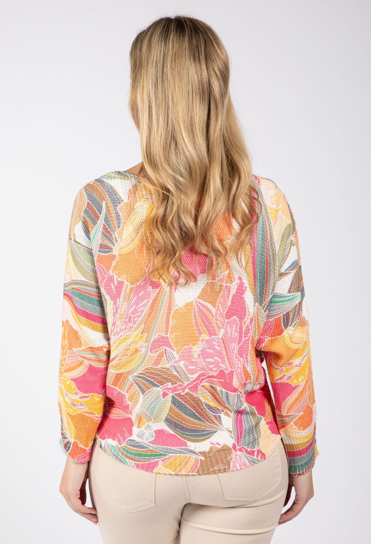 Leaf Print Knit Jumper