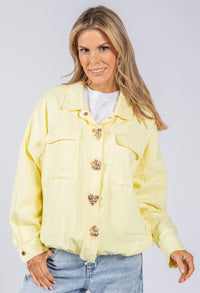 Gold Brooch Detail Denim Jacket