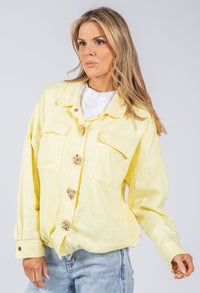 Gold Brooch Detail Denim Jacket