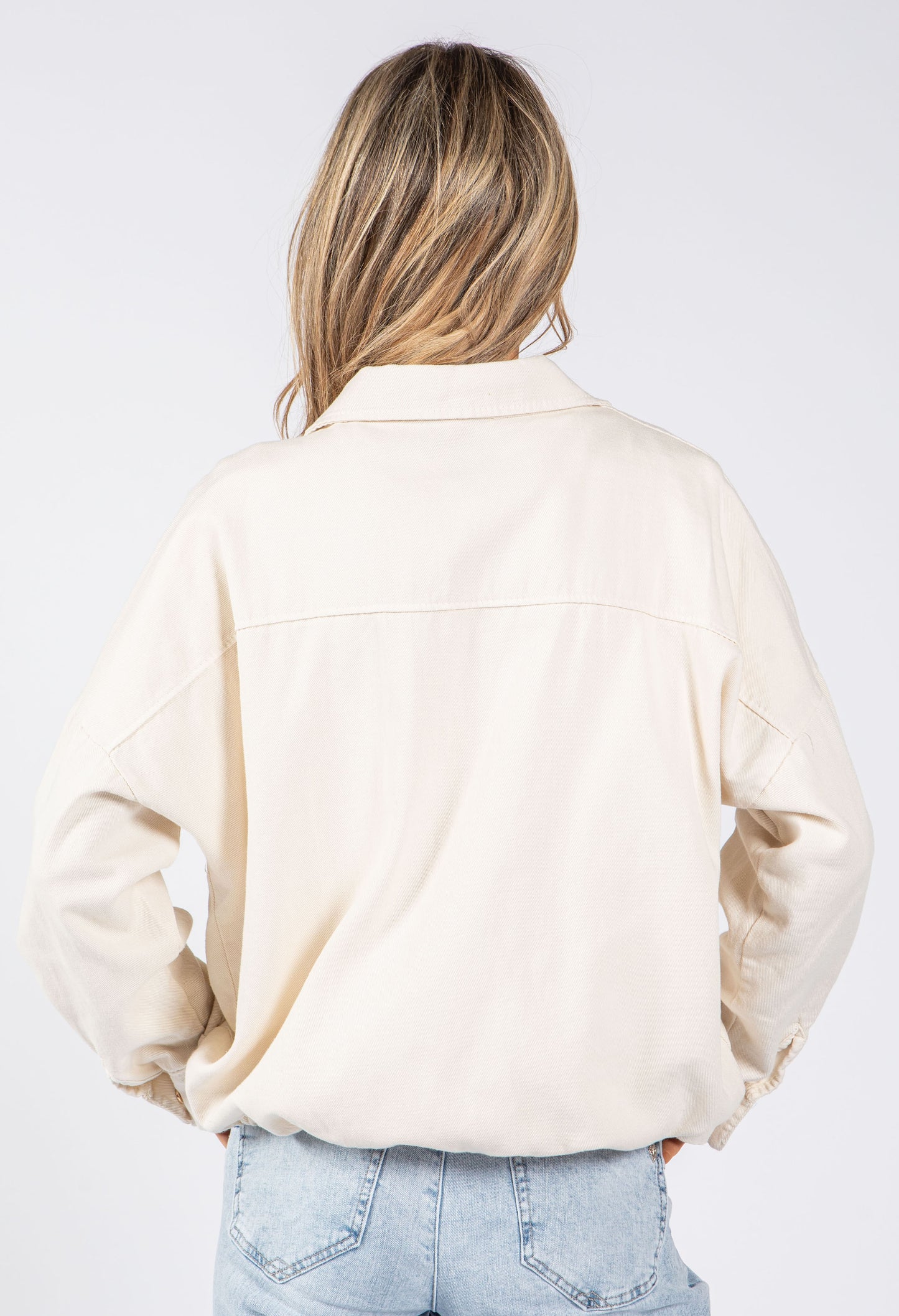 Gold Brooch Detail Denim Jacket