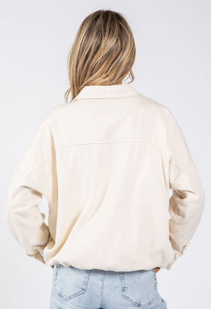 Gold Brooch Detail Denim Jacket