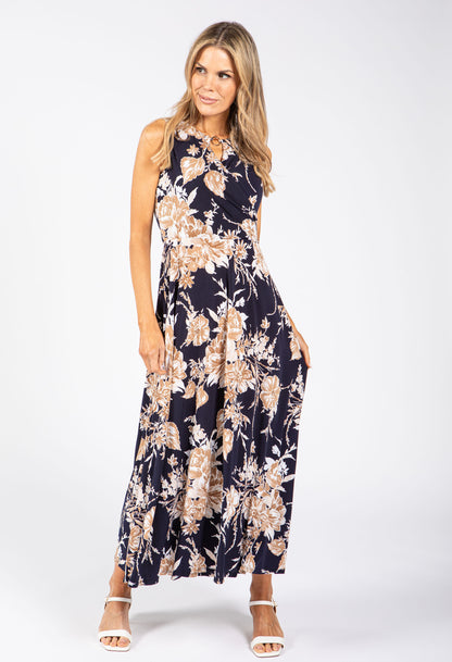 Sleeveless Floral Wrap Dress