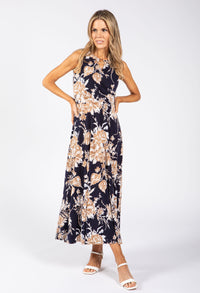 Sleeveless Floral Wrap Dress