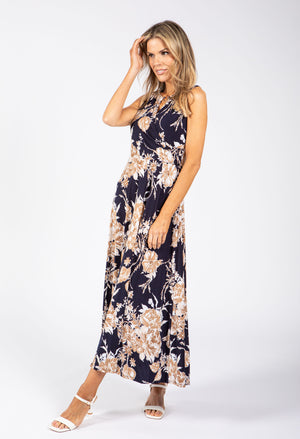 Sleeveless Floral Wrap Dress