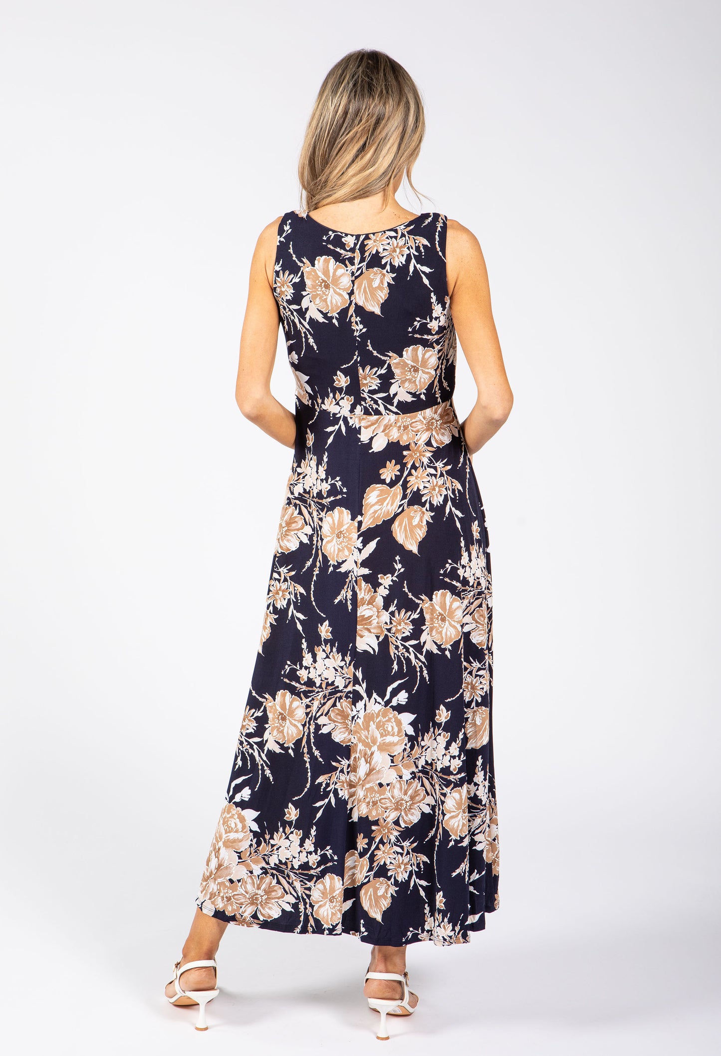 Sleeveless Floral Wrap Dress