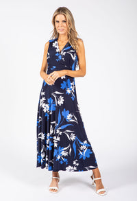 Sleeveless Floral Wrap Dress