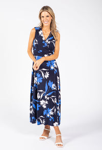 Sleeveless Floral Wrap Dress