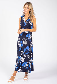Sleeveless Floral Wrap Dress