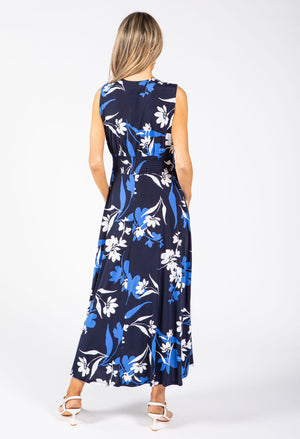 Sleeveless Floral Wrap Dress