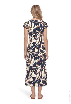 V-Neck Floral Midi Dress
