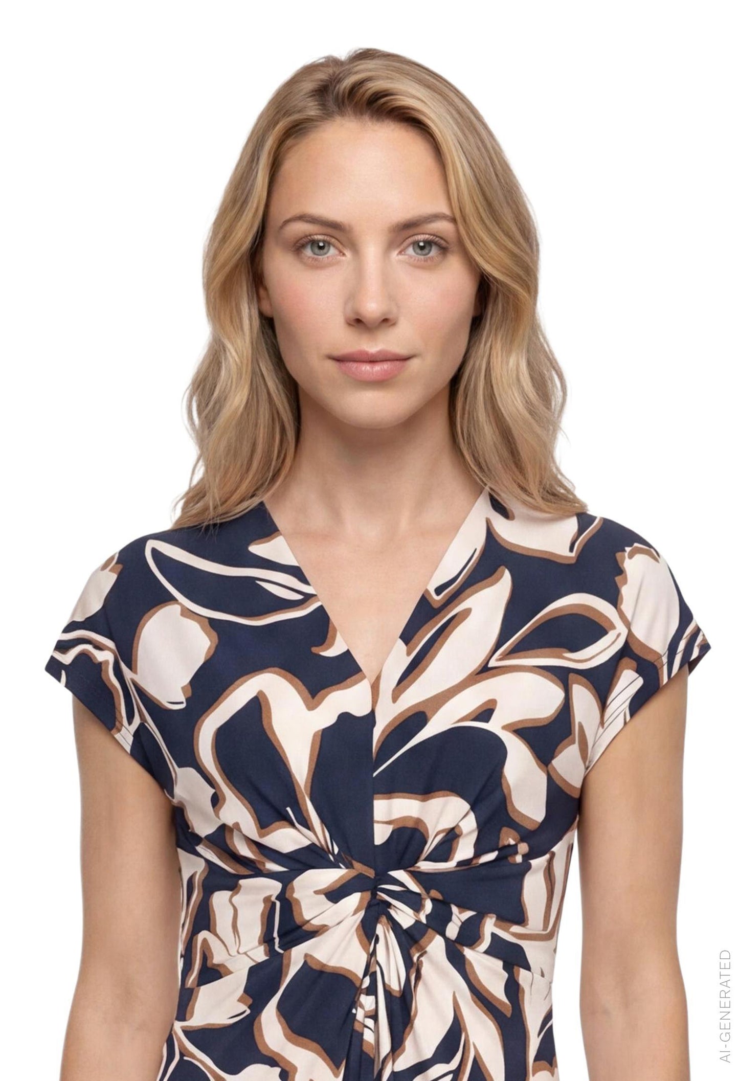 V-Neck Floral Midi Dress
