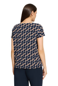 Printed Cowl Neck Top