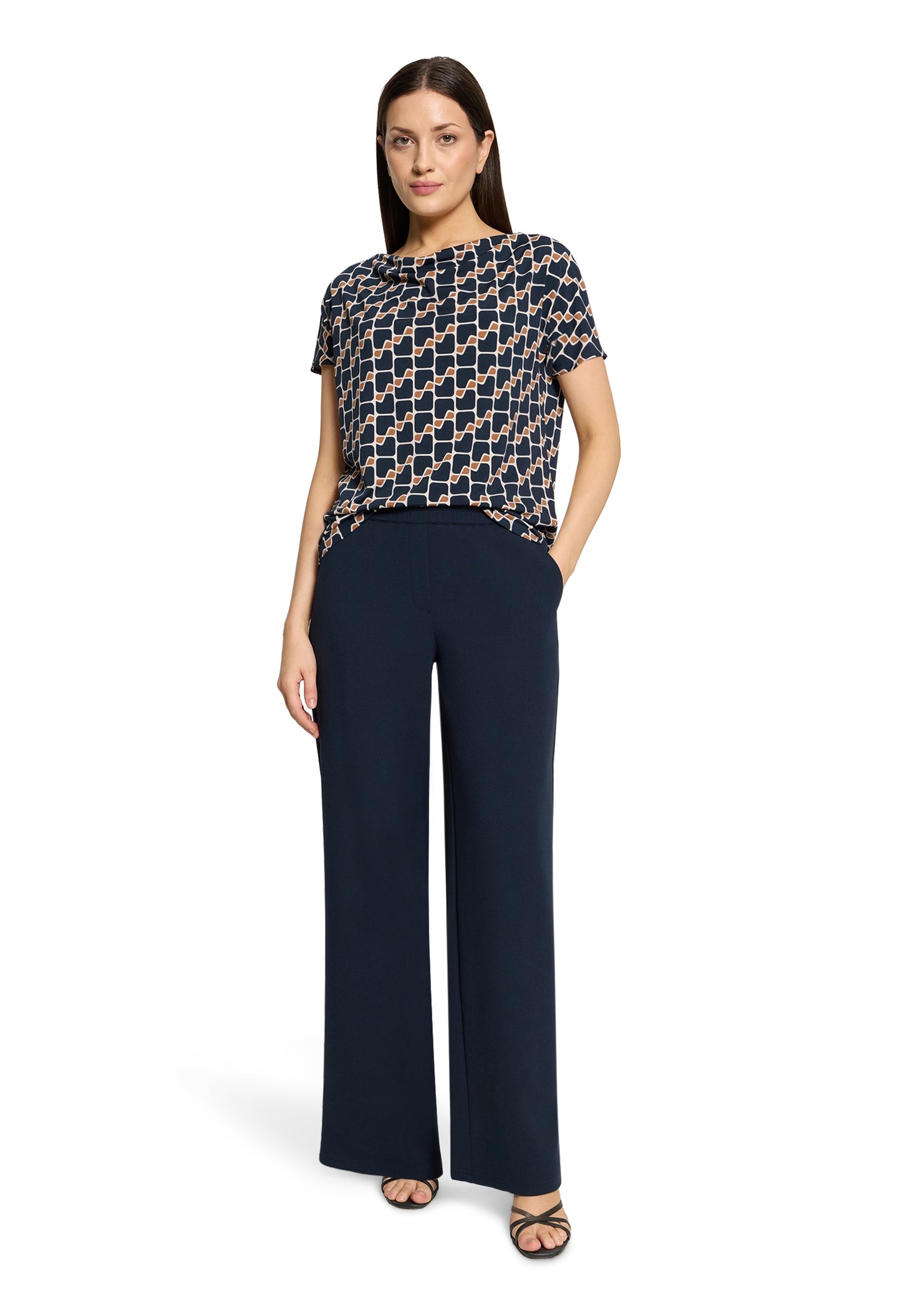 Printed Cowl Neck Top