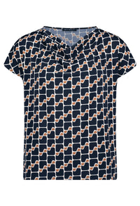 Printed Cowl Neck Top