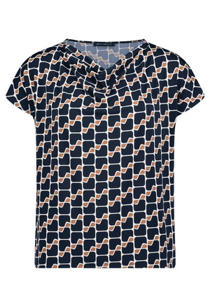 Printed Cowl Neck Top