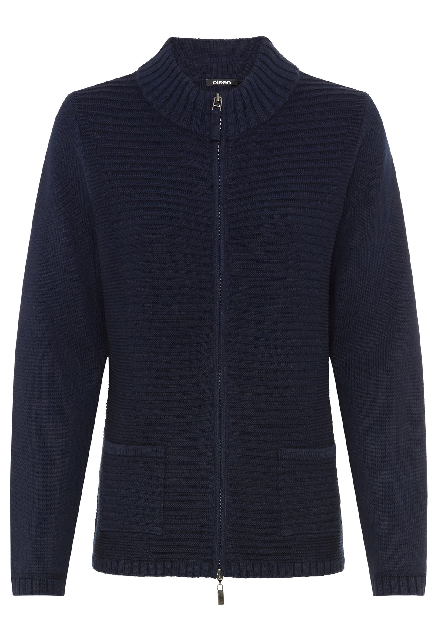 Ribbed Zip-Up Cardigan