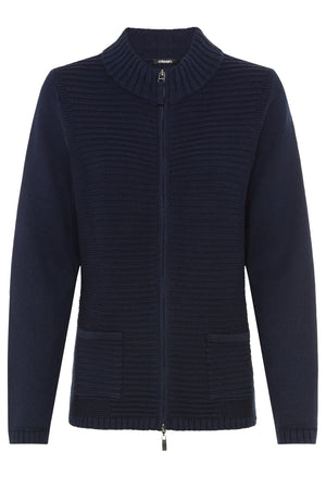 Ribbed Zip-Up Cardigan