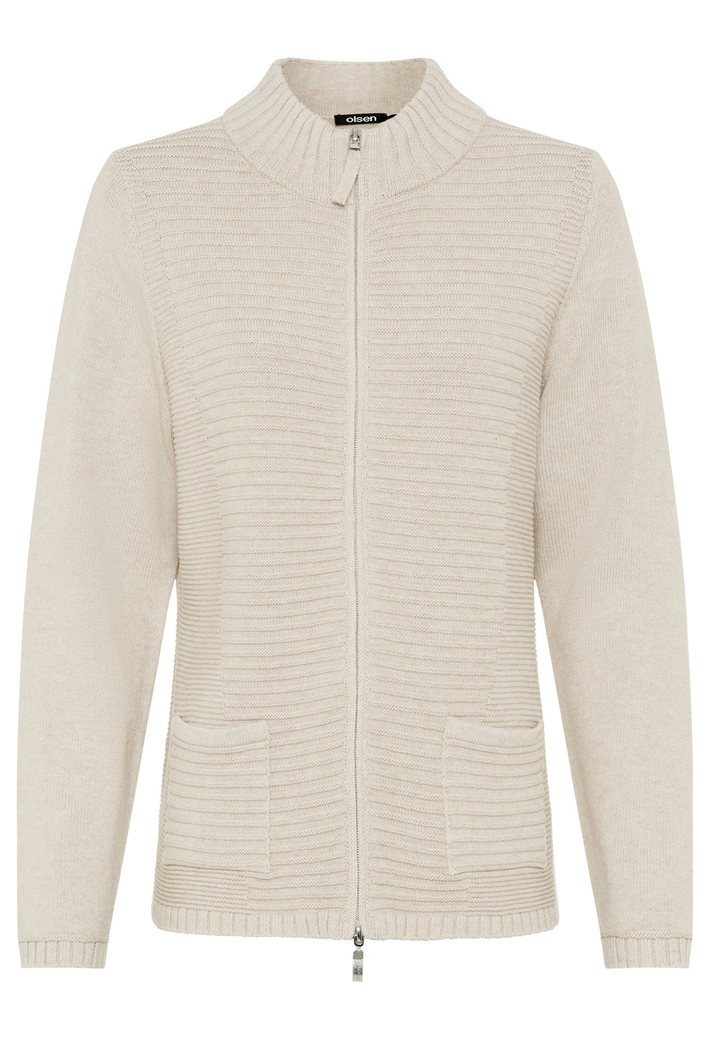 Ribbed Zip-Up Cardigan