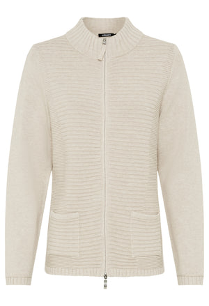 Ribbed Zip-Up Cardigan