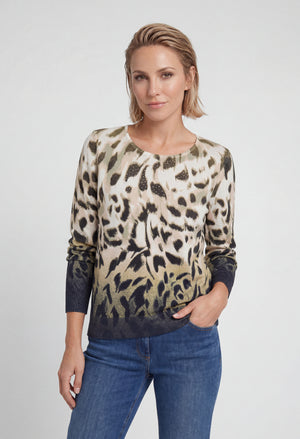 Abstract Print Knit Jumper