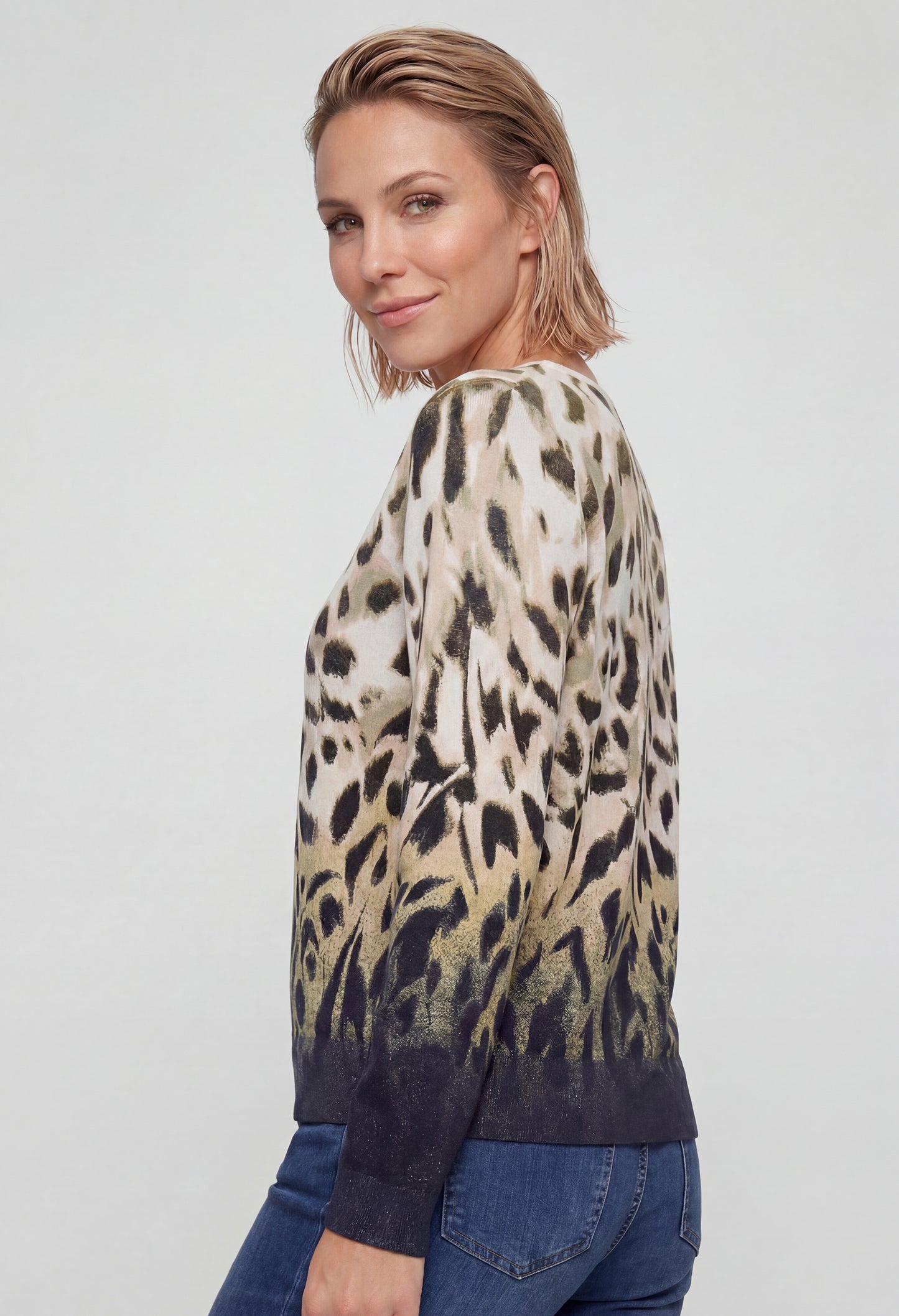 Abstract Print Knit Jumper