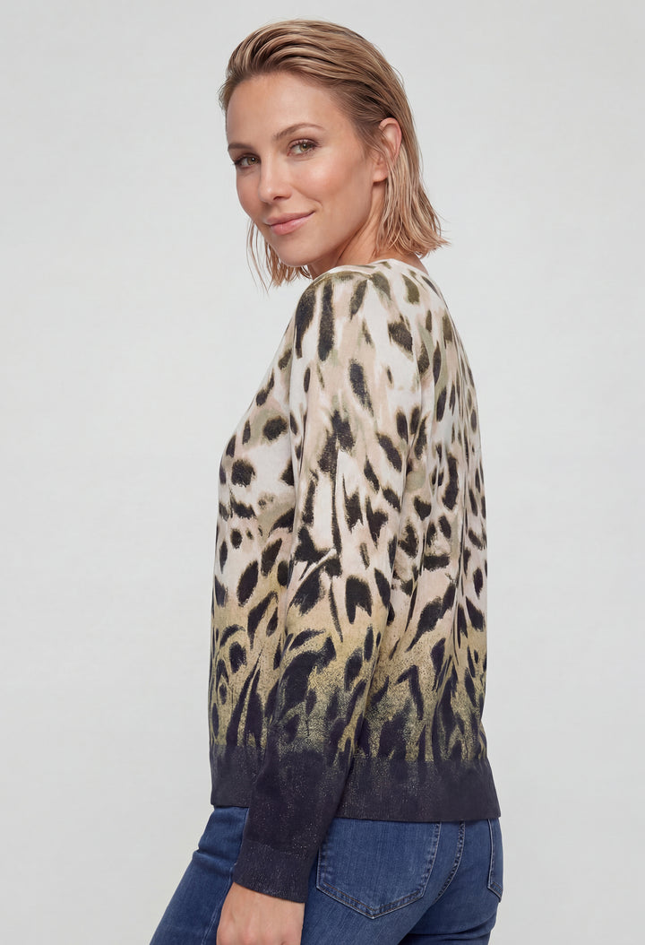 Abstract Print Knit Jumper