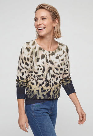 Abstract Print Knit Jumper