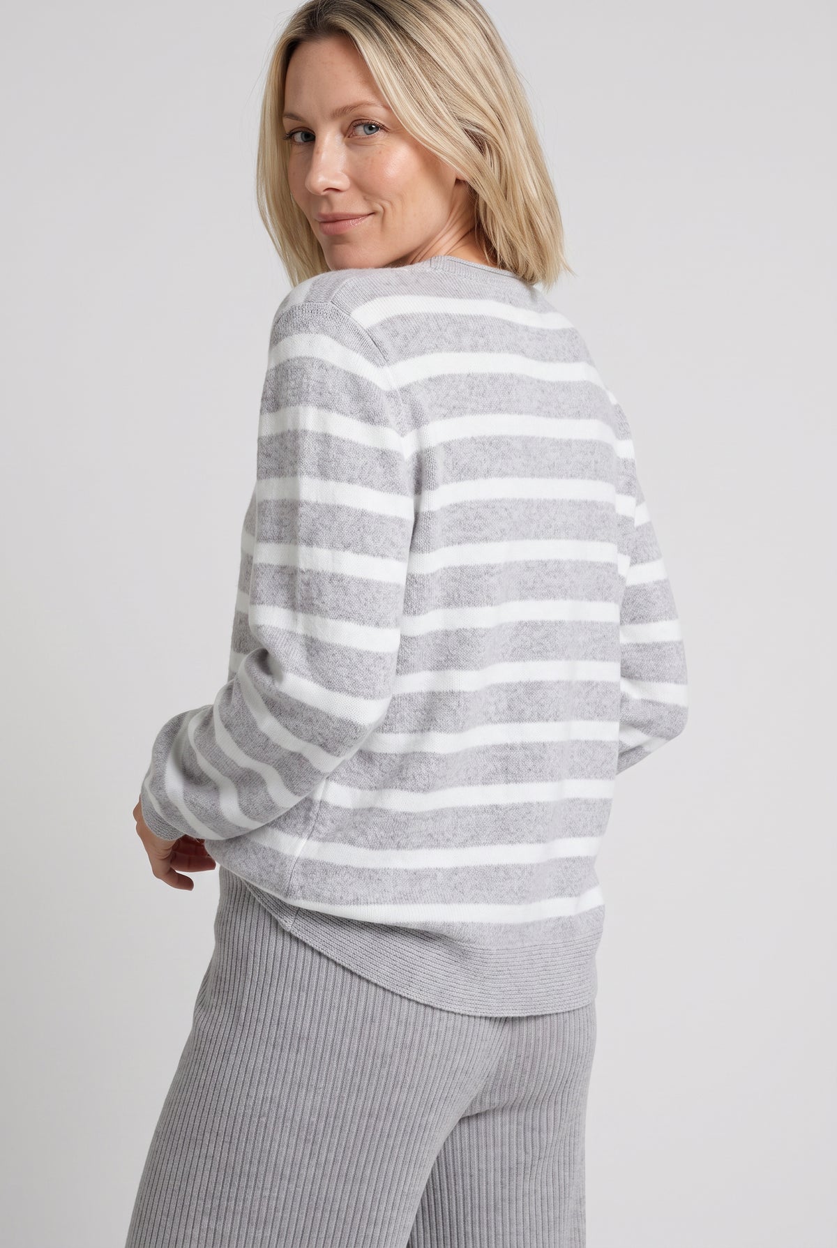 Striped Design Knit Jumper