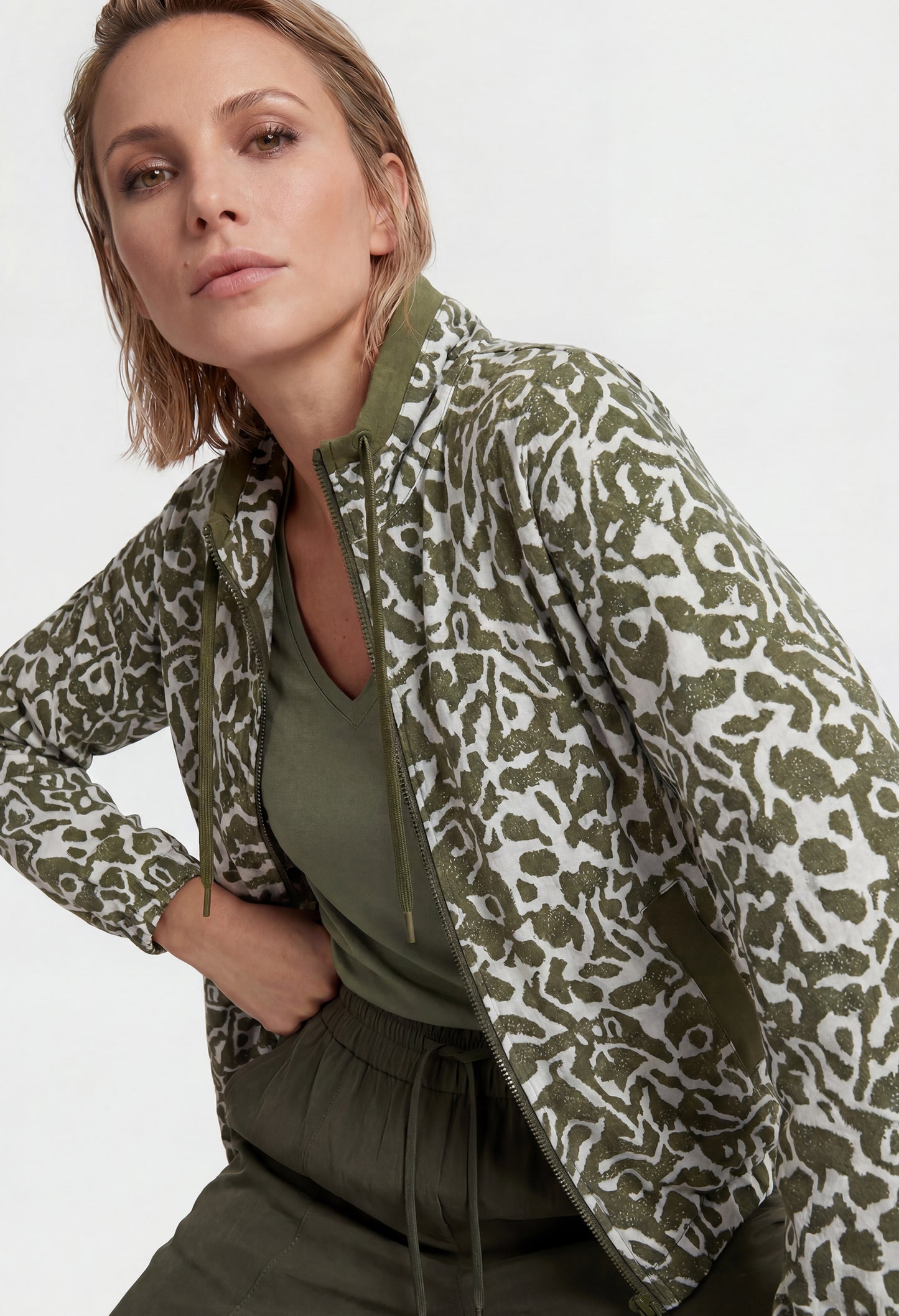 Printed Zip-Up Jacket