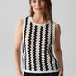 Ifama Sleeveless Crochet Knit Top
