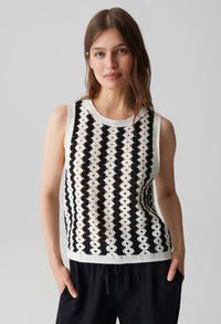 Ifama Sleeveless Crochet Knit Top