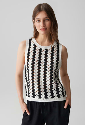 Ifama Sleeveless Crochet Knit Top
