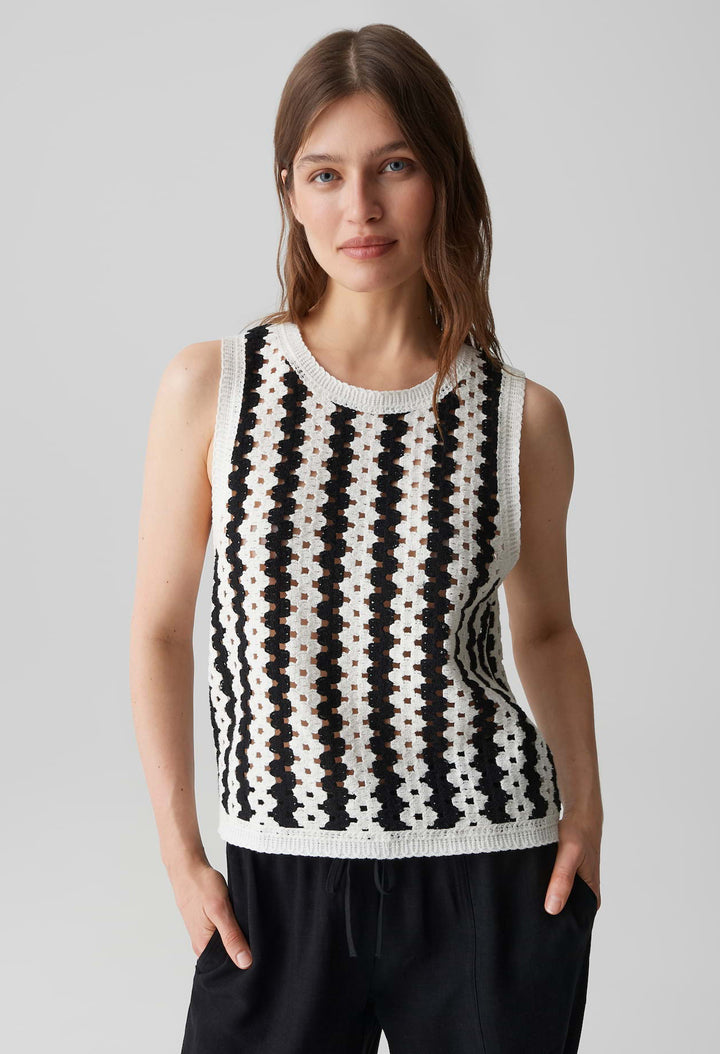 Ifama Sleeveless Crochet Knit Top