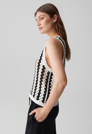 Ifama Sleeveless Crochet Knit Top