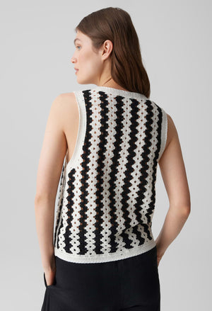 Ifama Sleeveless Crochet Knit Top