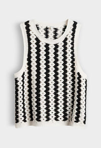 Ifama Sleeveless Crochet Knit Top