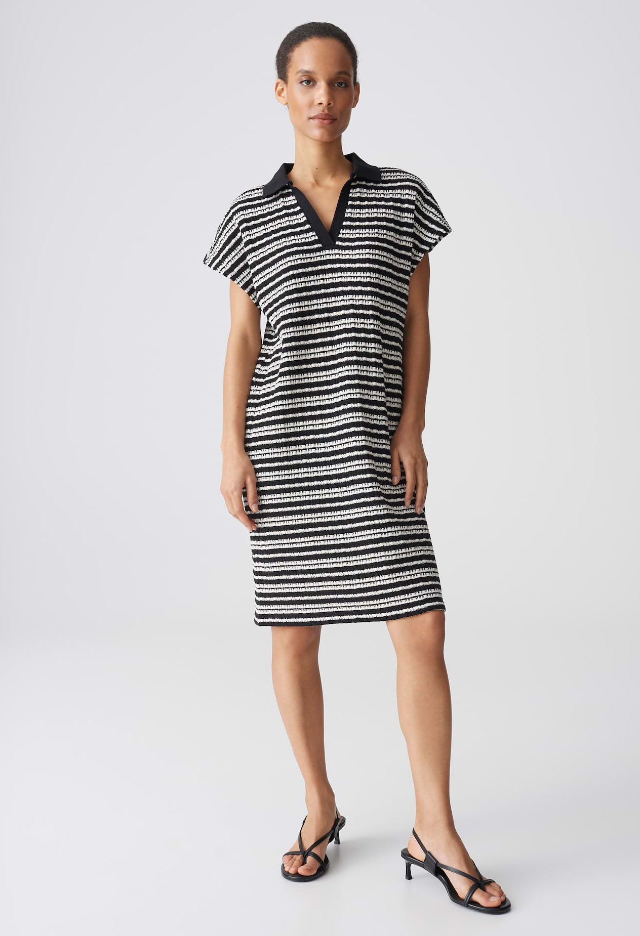 Wary Striped Polo Knit Dress