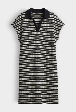 Wary Striped Polo Knit Dress