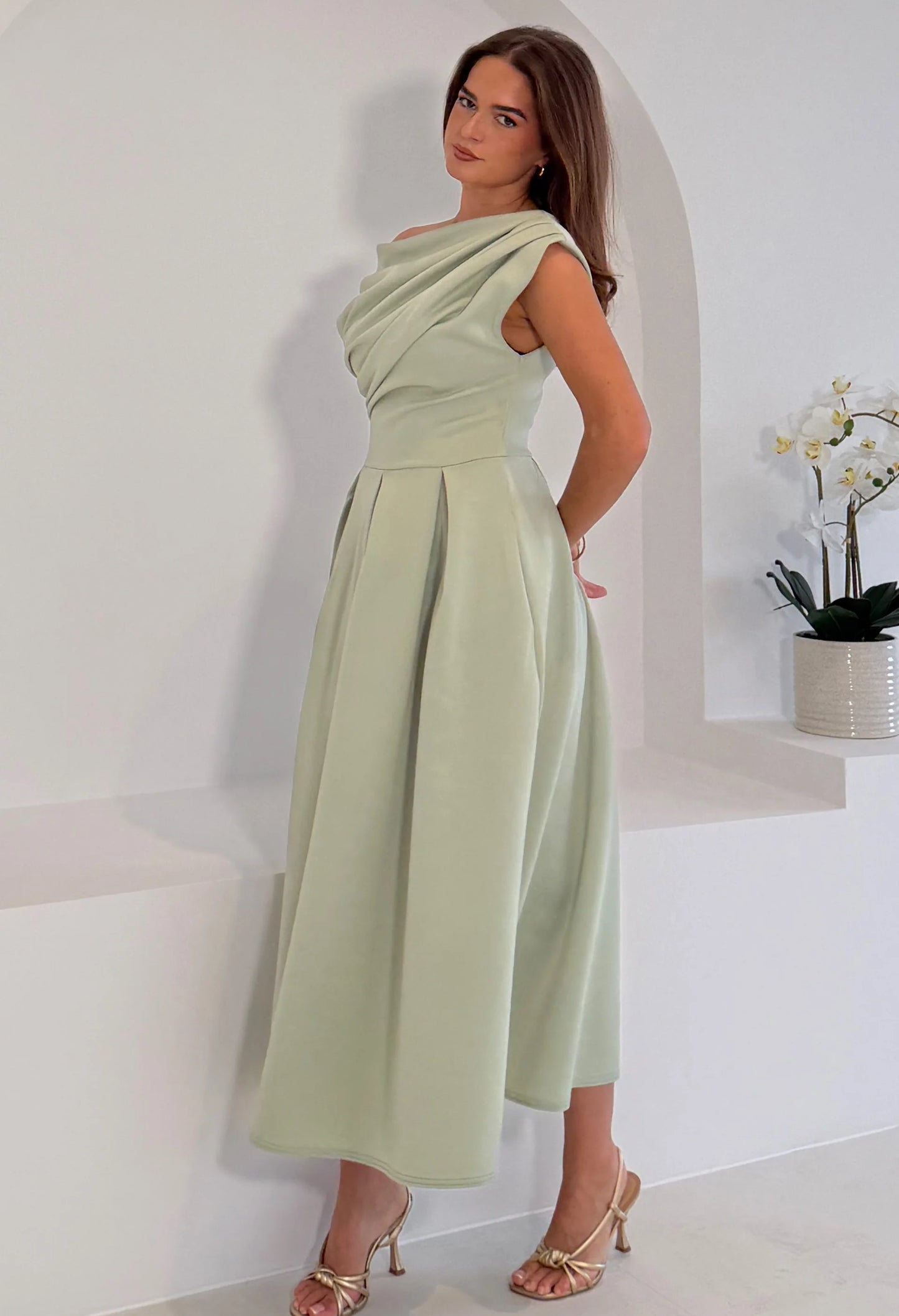Betty Asymmetric Midi Dress