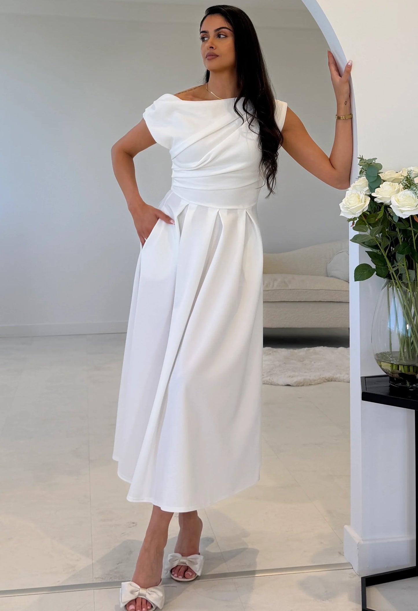 Betty Asymmetric Midi Dress
