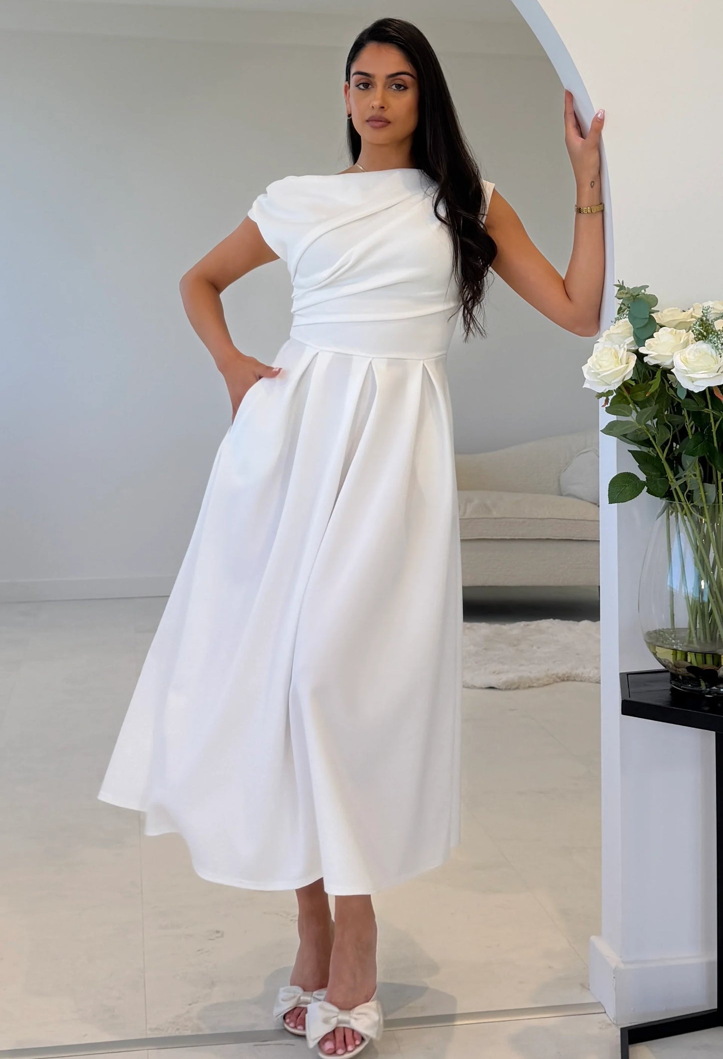 Betty Asymmetric Midi Dress