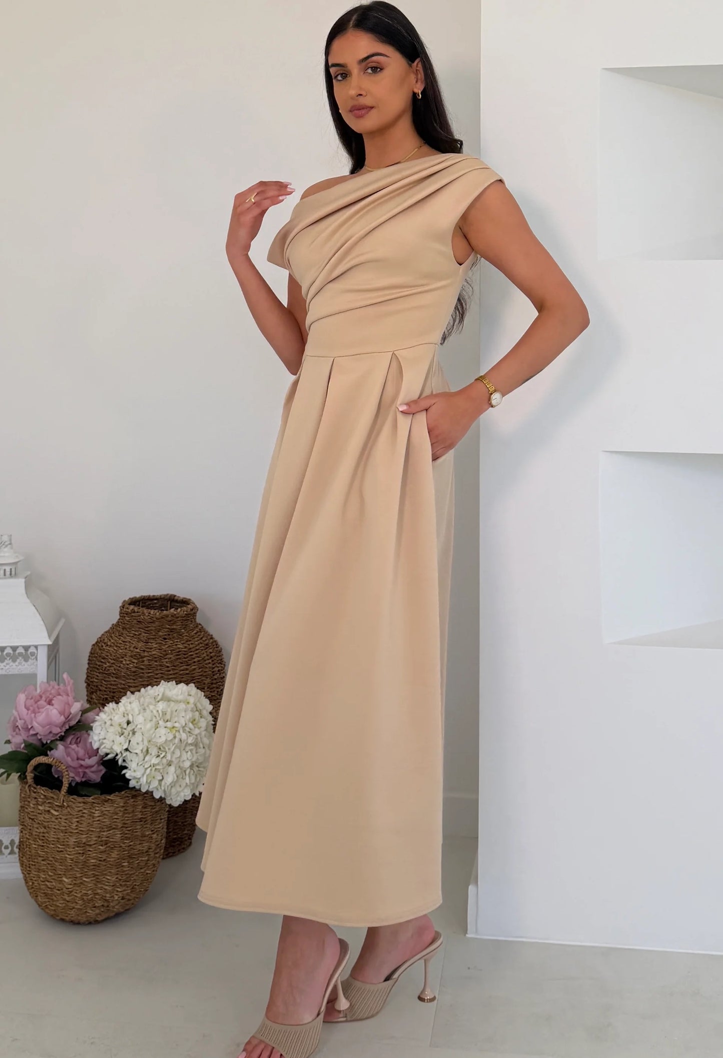 Betty Asymmetric Midi Dress