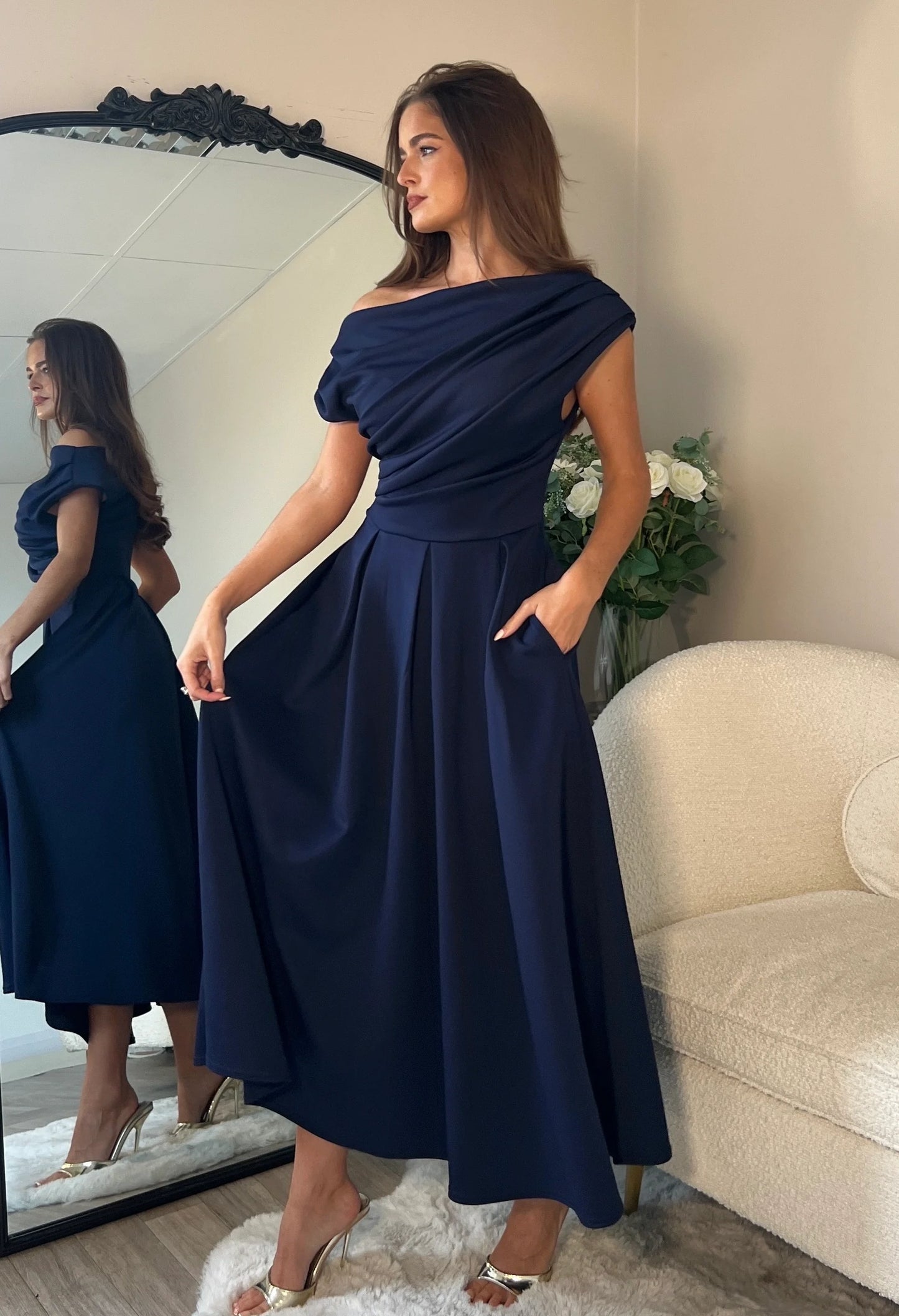 Betty Asymmetric Midi Dress