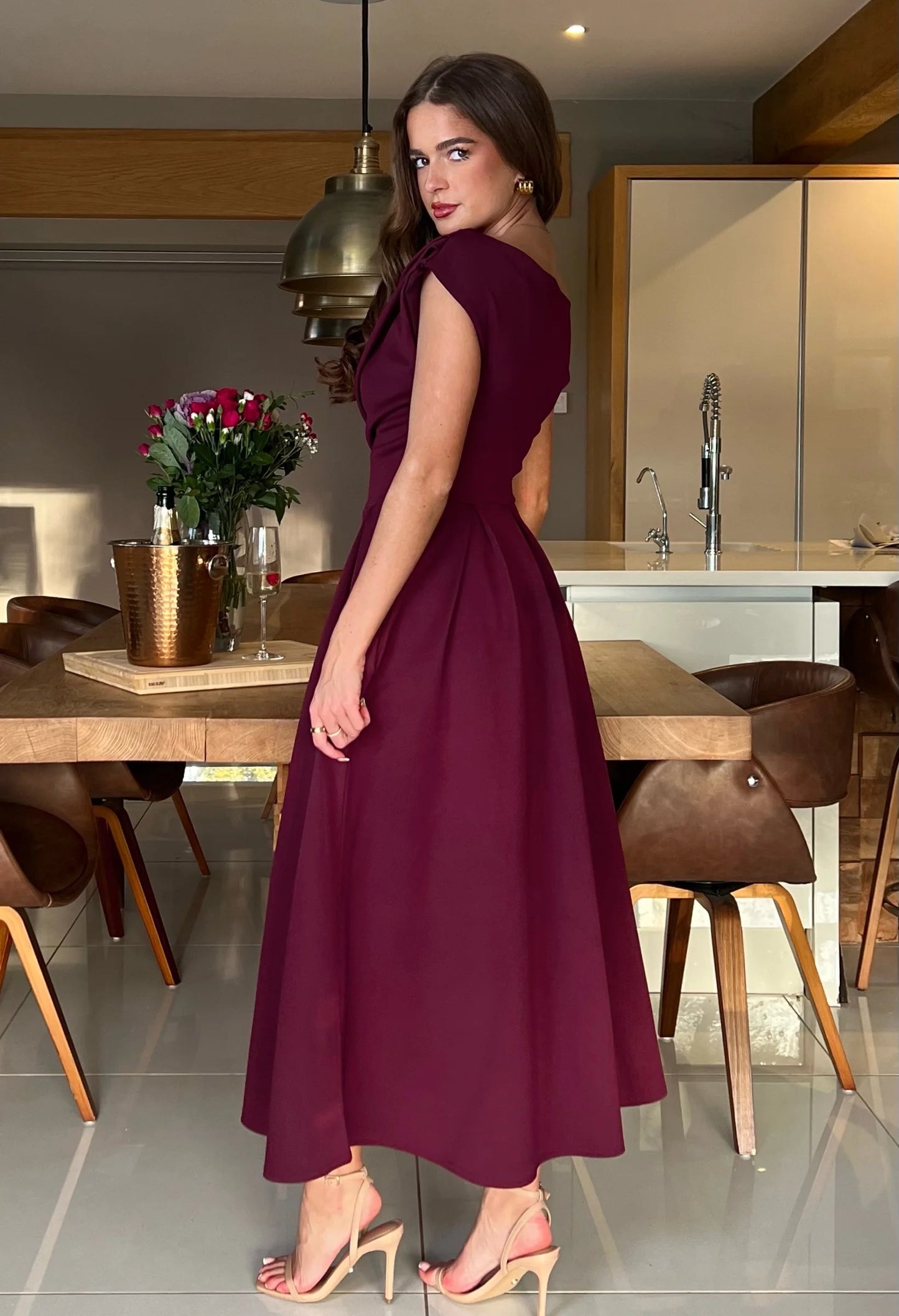 Betty Asymmetric Midi Dress