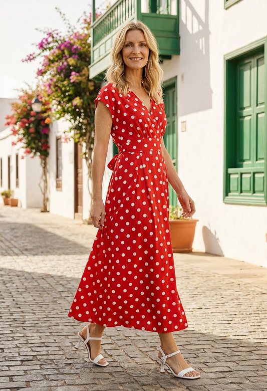 Kiki Polka Dot Midi Dress
