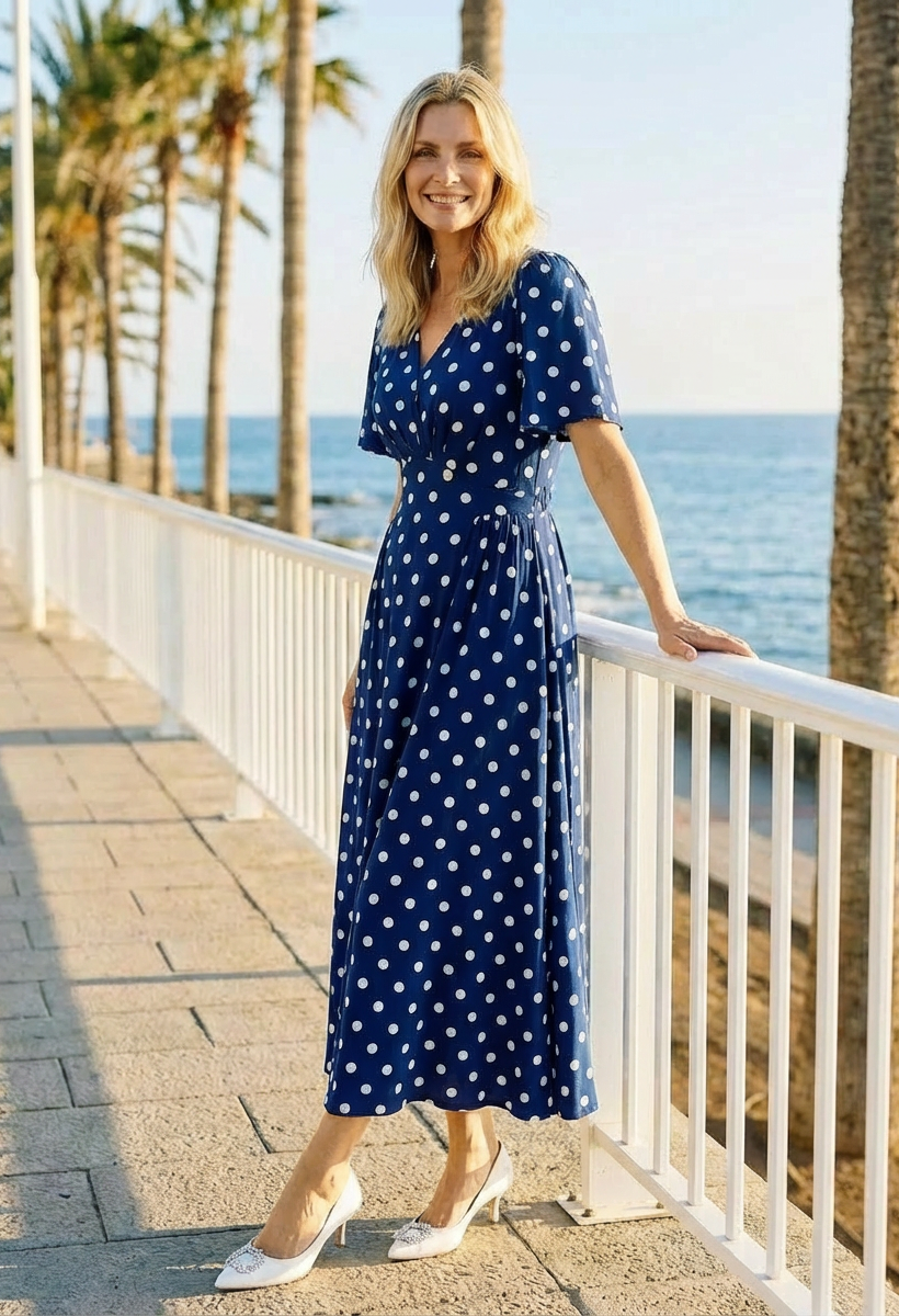 Zoe Polka Dot Midi Dress