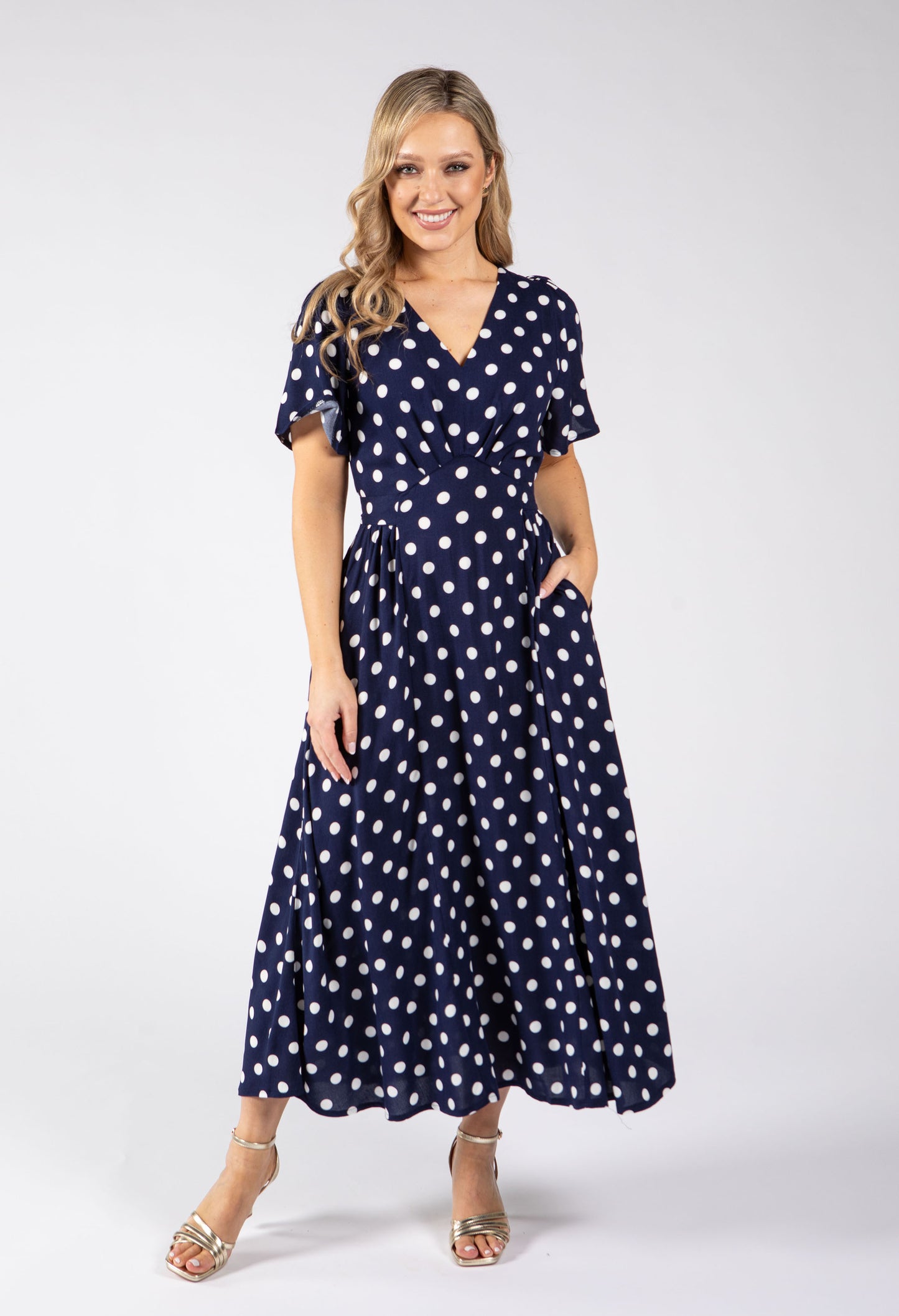 Zoe Polka Dot Midi Dress