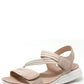 Beige sandal with white sole on a white background